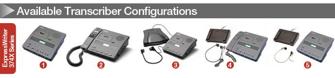 Available Transcriber Configurations | ExpressWriter 374X Series