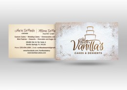 Vanillas Cakes and Desserts Business Card