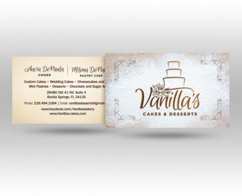 Vanillas Cakes and Desserts Business Card