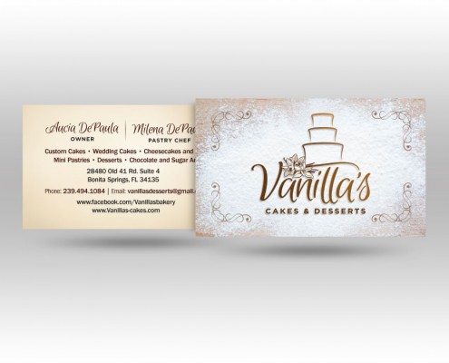 Vanillas Cakes and Desserts Business Card