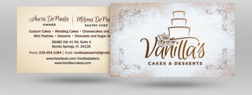 Vanillas Cakes and Desserts Business Card